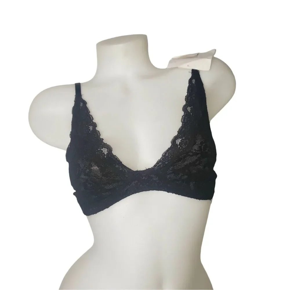 Vintage Y2K PAMELA ANDERSON Black Lace Bra Womens Size 38C NEW